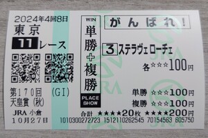 【即決】ステラヴェローチェ 天皇賞(秋) 2024 他場応援馬券