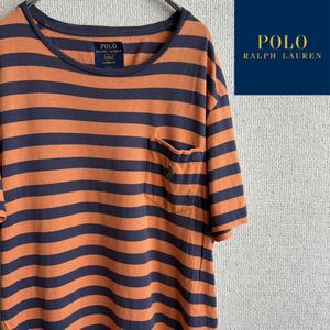 POLO RALPHLAUREN リンガー　ボーダー　半袖　Tシャツ　Mサイズ　ポロラルフローレン