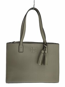 TORY BURCH◆トートバッグ/レザー/BEG/タッセル付き