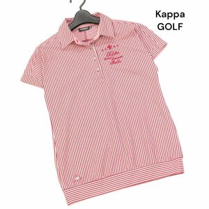 Kappa GOLF カッパ ゴルフ 春夏 ロゴ刺繍♪ 半袖 ストライプ ポロシャツ Sz.M　レディース　K4T00992_6#A