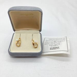 【7163】GIFT SELECTION BY MIKIMOTO ミキモト パールイヤリング ゴールドカラー SILVER刻印 中古品 二次流通品