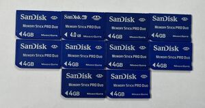 ★送料無料★ SanDisk/サンディスク memory stick pro duo 4GB 10枚まとめ売り メモリースティック/PSP/メモリーカード フォーマット済み