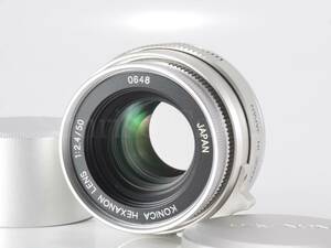 [美品☆プロ修理済] KONICA (コニカ) HEXANON 50mm F2.4 L39 沈胴 整備済 ヘキサノン ライカLマウント [保証] (53263)