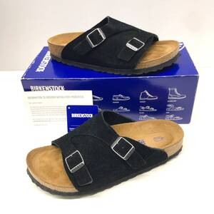 KZ1527★BIRKENSTOCK : ZURICH BS サンダル 1009529★38★ブラック 定価￥20,900- 箱付き スエード