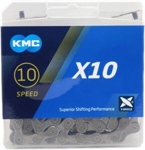 KMC ケイエムシー X10 チェーン 10スピード 10s 10速 114Links グレー 自転車