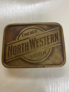 ビンテージ　バックル　buckle CHICAGO SYSTEM NORTH WESTERN ベルト