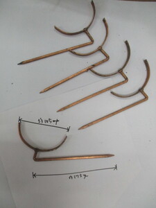 古い樋の銅メッキの１０５ｍｍ段付打込５本１組－１