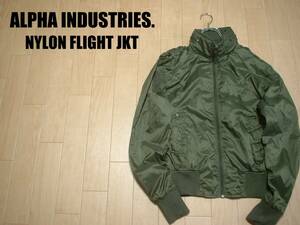 海外限定ALPHA INDUSTRIES.ナイロンフライトジャケットMオリーブリップストップ正規アルファMA-1L-2BブルゾンエアフォースB-15G-1CWU-45P