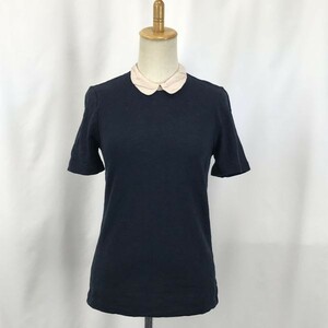 ジェイクルー/J.CREW★コットン/半袖Tシャツ/襟付き【レディースXS/黒/ブラック】◆BG420