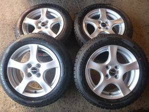 E1251 BORBET 15インチ 6J +40 100/4H &グッドイヤー 175/65R15 スタッドレス 4本 MINI R56 57 58 59