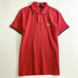 ◯7e19-15 タグ付 MONCLER モンクレール ロゴワッペンポロシャツ サイズS レッド MAGLIA POLO MANICA C マリアポロマニカ メンズ 半袖 春夏