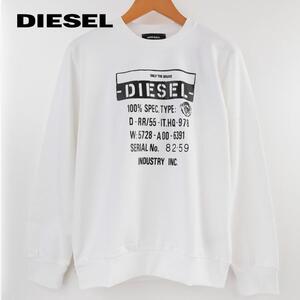 L/新品 DIESEL ディーゼル プルオーバー トレーナー スウェット SGIRKS3-100 メンズ レディース ブランド 白