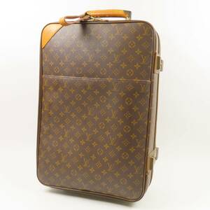 79113LOUIS VUITTON ルイヴィトン 中美品 ぺガス55 スーツケース キャリーケース 旅行鞄 トラベル 2輪 モノグラム キャリーバッグ ヌメ革