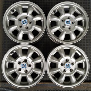 管理番号：Ｓ7-17【4本価格】【14x5.5J 5x100 ET+55 ハブ56】MINILITE 純正・日本製・直接引取可能・下取り可能