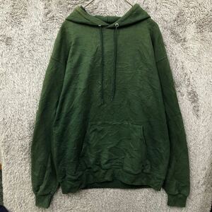 Champion チャンピオン スウェット パーカー プルオーバー サイズ2XL グリーン 緑 メンズ トップス 最落なし （C6）