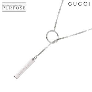 グッチ GUCCI ラリエット ネックレス 54cm K18 WG ホワイトゴールド 750 ラリアット Necklace 90241224