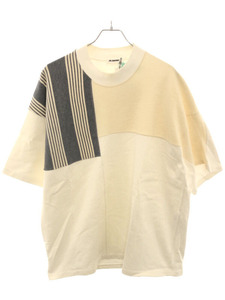 JIL SANDER ジルサンダー 19AW パッチワークオーバーサイズTシャツ JSMS707045 アイボリー L IT6WYK70RSPO