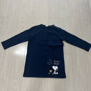 美品●スヌーピー SNOOPY 長袖 トレーナー/ブルー/青/PEANUTS/ピーナツ/ピーナッツ/Tシャツ/プリント/キャラクター/紺/ネイビー ★1691-4