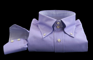 ★イタリアシャツ紫 DANROMAドゥエボットーニ DOUBLE CLOTH BIANCA e LILLA 677 感激！すみれ色に白のハーモニーが美しい　M 40-91