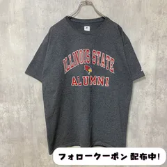 古着 used　RUSSELL　ラッセル　半袖カレッジプリントTシャツ　グレー　レトロ　大学　メンズ　レディース