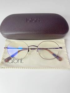 極美品 lafont EXTRA 7112 ラフォン オクタゴン型 ブラウン×パープル 眼鏡 良品