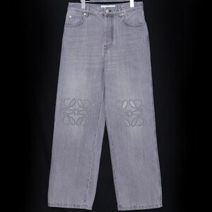 LOEWE アナグラム バギー ジーンズ サイズ46 グレーメランジ H526Y11W57 ロエベ デニムパンツ ANAGRAM BAGGY JEANS