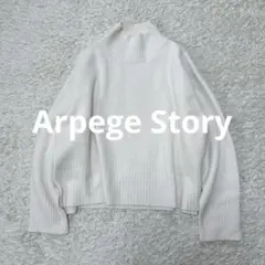 arpege story ♡ アクアタートルショートニット　ホワイト　カシミヤ混