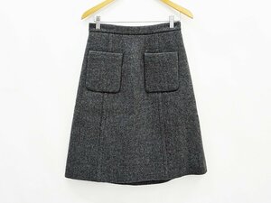 ◇美品【MIU MIU ミュウミュウ】ウールスカート グレー 42