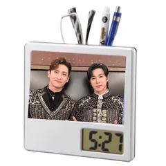 TVXQ 東方神起 写真入り ペン立て付き 置き時計 時計 フォトフレーム 韓流 グッズ ph042-04