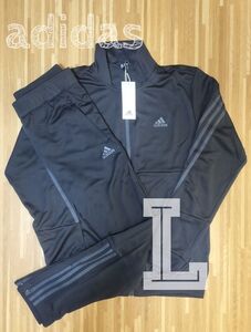 新品◆アディダス　ジャージ上下　Ｌ　メンズ adidas　ブラック　グレーライン