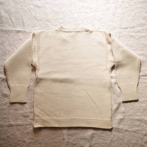 LE TRICOTEUR GUERNSEY wool knit sweater WHITE ル・トリコチュール ガンジーセーター