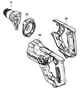 マキタ makita ボード用 スクリュードライバ FS6100 用 ギヤハウジング ギヤハウジングカバー ハンドルカバー モータハウジング 青 4点