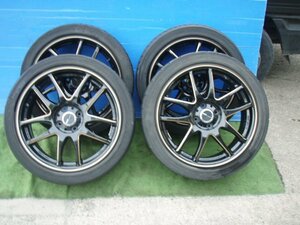 ★ GP5 フィット に装着　社外 アルミホイール WORK エモーション CR 極 17インチ 7JJ +53 PCD100 4穴 タイヤ 205/45R17 4本 SET 360948JJ