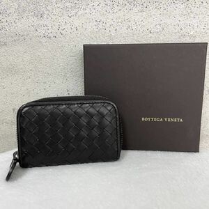 【美品★贅沢品の極み】BOTTEGA VENETA ボッテガヴェネタ イントレチャート カードケース　コインケース 　レザー　本革　ダークブラウン