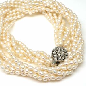 ◆本真珠6連ネックレス◆J 約52.9g 約46.0cm pearl パール jewelry necklace ジュエリー DA0/DA5