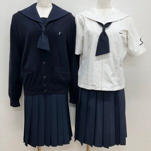 U1420/S1503(中古)群馬県 伊勢崎清明高校 女子制服7点 /校章付/セーラー:L程度/カーディガン:L/夏冬スカート:W72/タイ/靴/hersheart/卒業生