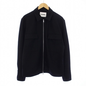 ジルサンダー JIL SANDER 22AW ステンカラージャケット ジップアップ アウター ウール 46 M 黒 ブラック J2IDL0045 /KH メンズ