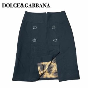 DOLCE&GABBANA ドルチェアンドガッバーナ 42 XL ダブルスカート ヒョウ柄 レオパード 大きいサイズ