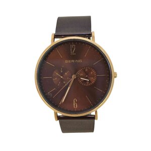 BERING(ベーリング) Changes 40mm Brown チェンジズ ブラウンレザー＆メッシュ 中古 古着 0426