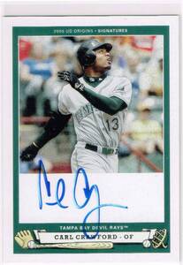 MLB 2005 UD Origins Signatures Autograph #CC1 Carl Crawford Auto Upper Deck 直筆サイン カール・クロフォード