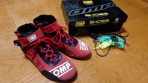 【中古】OMP レーシングシューズ KS-3 (赤) サイズUS42(26.5)