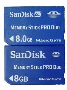 ■動作確認済■ SanDisk メモリースティック PRO DUO 8GB 2枚 メモリーカード デジカメ memory