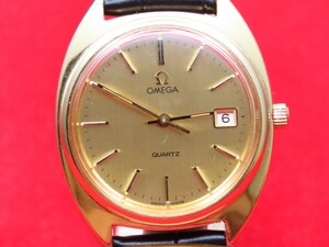 ■♪価格高騰!資産価値！稼働電池新品メンズビンテージ高級超レア！ OMEGA オメガ Seamaster シーマスターデート クオーツ ベルト新品