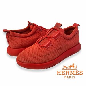 ★ 正規品 HERMES PARIS TEAM エルメス ローカット ファブリック スニーカー イタリア製 メンズ メッシュ レザー シューズ 靴