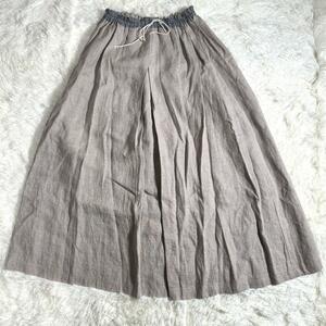 カガエプロン KAGA APRON ロングスカート 夏用 オシャレ 麻100％ レディース KAGAAPRON おしゃれ カジュアル ウィメンズ ゆったり USED品