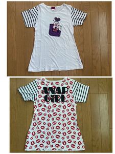 ★ANAP GIRL バックプリントも可愛い 半袖Tシャツ S(140-150) 白★