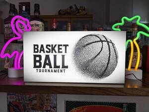 【Lサイズ】バスケットボール NBA Bリーグ 観戦 スポーツバー スポーツショップ ランプ 照明 看板 置物 雑貨 ライトBOX 電飾看板 電光看板