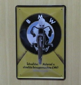 送料無料 BMWバイク 金属製 メタルサインプレート ビーエムダブリュー ベーエムベー バイク オートバイ レトロ クラッシック