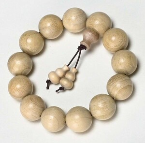 [EasternStar] クスノキ 楠 樟 樟脳の木 ブレスレット お守り 数珠 念珠 木珠 18mm 13玉 小孔 ひょうたん