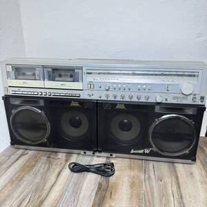 【A4９若】★昭和レトロ シャープ GF-909 Super Woofer 搭載 THE SEARCHER-W 909 FM/AM ステレオ ダブル ラジカセ